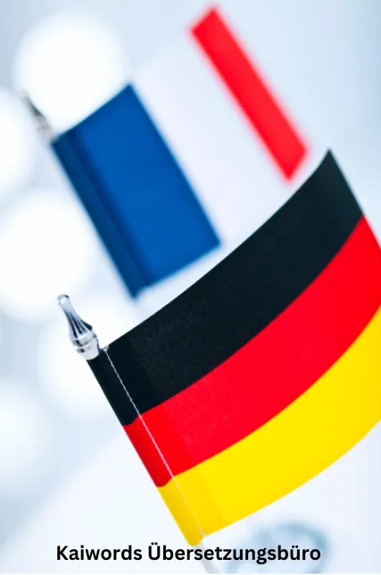 Spanish flag waving in the wind with coat of arms - Interpreter from Lörrach by PRO for professional translation services